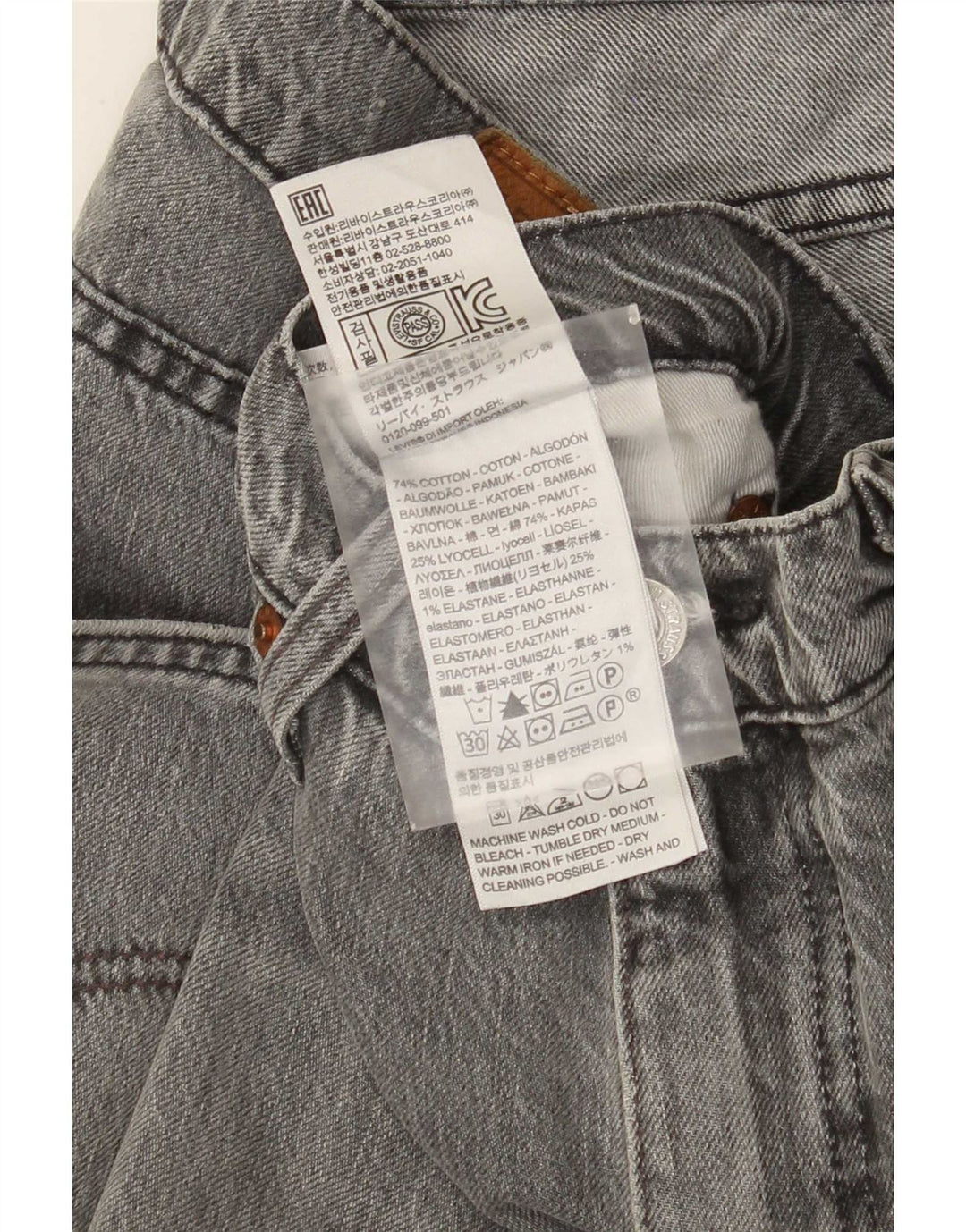 Levi's Herre 511 Slim Jeans W34 L34 Grå Bomuld