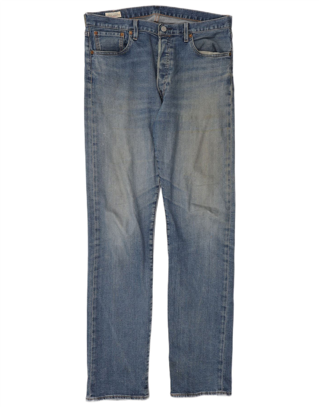 LEVI'S Herre 501 Straight Jeans W33 L34 Blå Bomuld