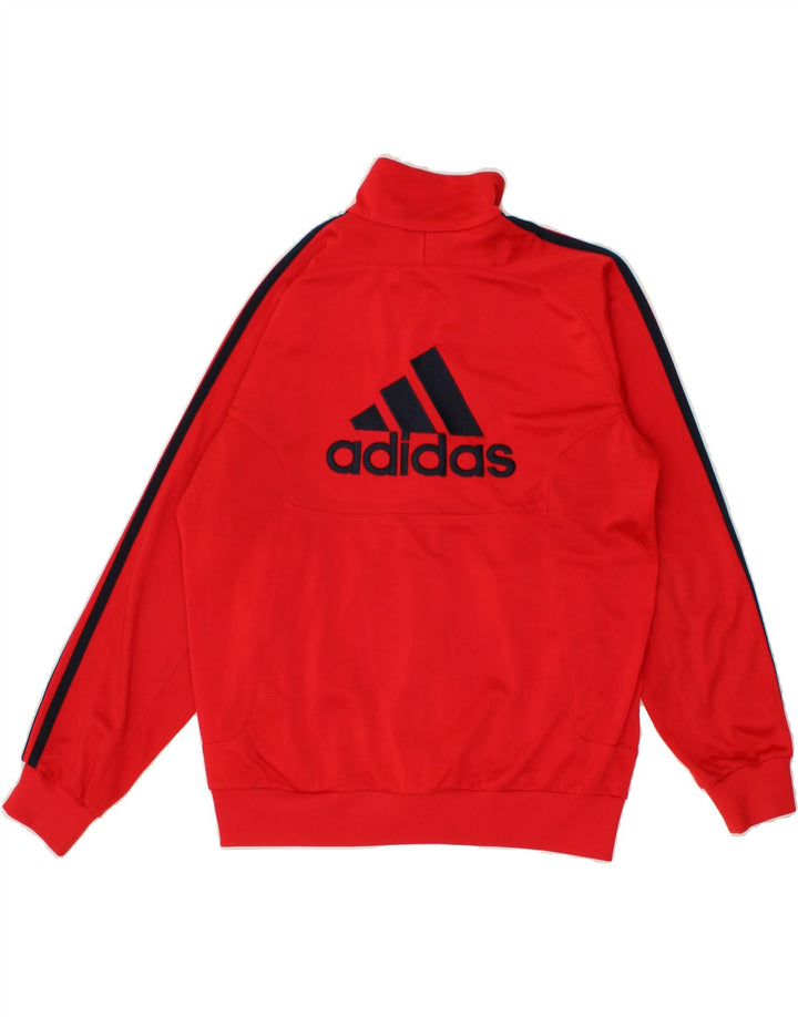ADIDAS Boys Graphic Tracksuit Top Jacket 13-14 Years Red Colourblock Vintage Adidas and Second-Hand Adidas from Messina Hembry 
