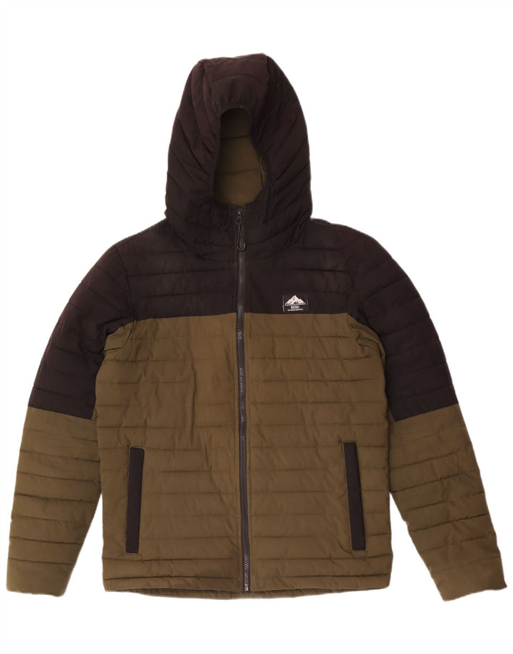 Diesel Herre hættepolstret jakke UK 38 Medium Khaki Colourblock