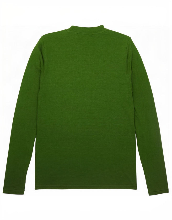 Marks & Spencer Dame Top Langærmet UK 14 Stor Grøn Flecked Modal