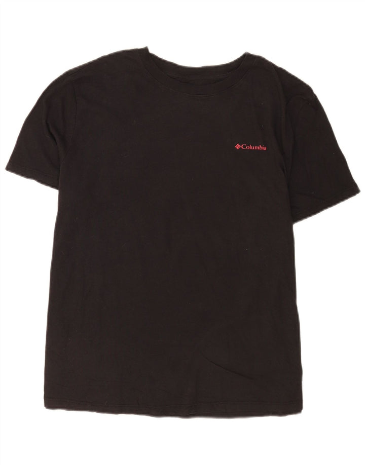 Columbia Womens Grafisk T-Shirt Top UK 14 Medium Sort Bomuld