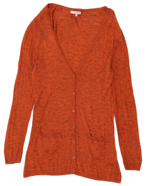 Hobbs Dame Longline Cardigan Sweater UK 12 Medium Brown Flecked Viscose