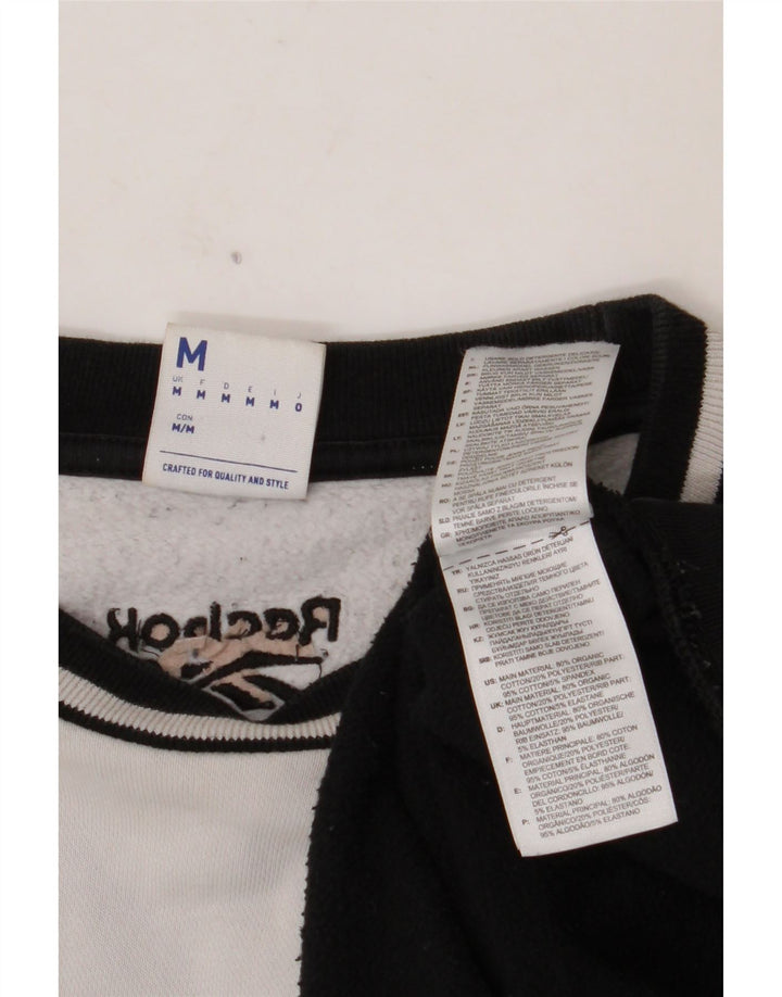 REEBOK Herre grafisk sweatshirt Jumper Medium Sort Colourblock Bomuld