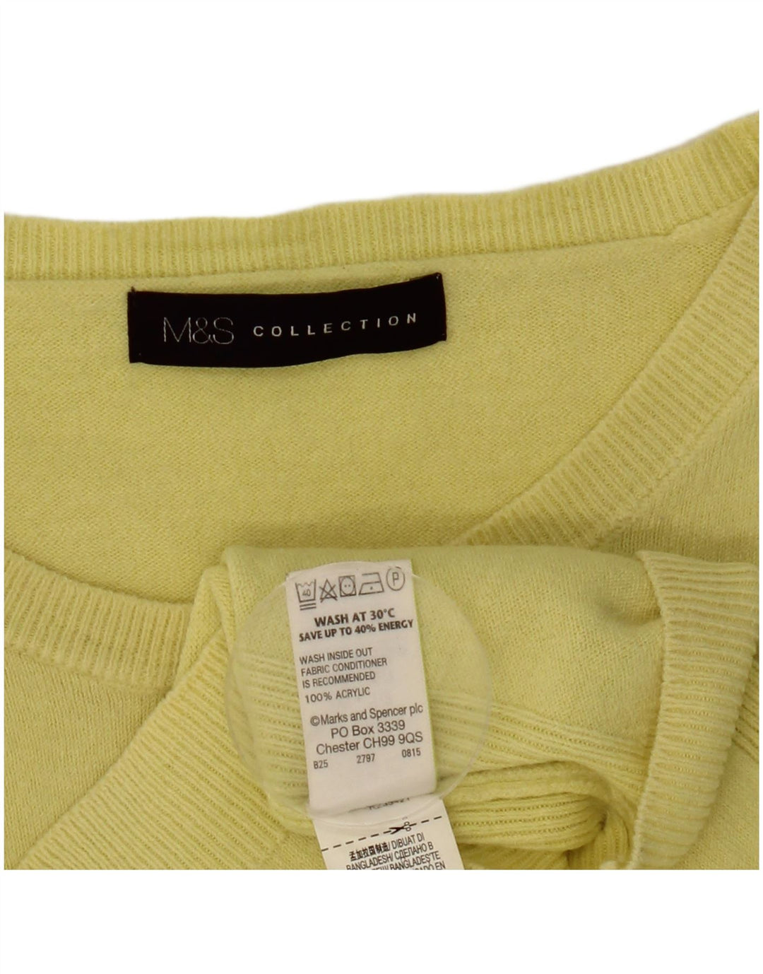 Marks & Spencer Dame sweater med rund hals DK 12 Medium Gul