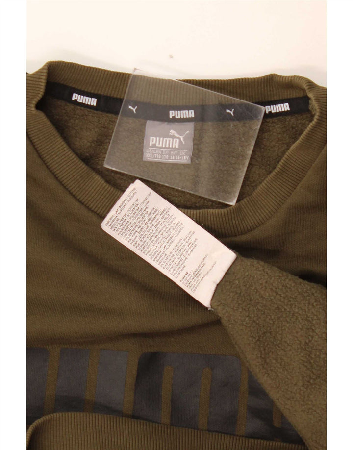 Puma Boys Grafisk Sweatshirt Jumper 15-16 år Khaki Bomuld