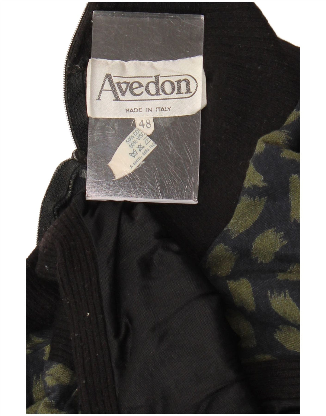 AVEDON Dame Abstrakt Mønster Langærmet Jumper Kjole IT 48 XL Navy Blue