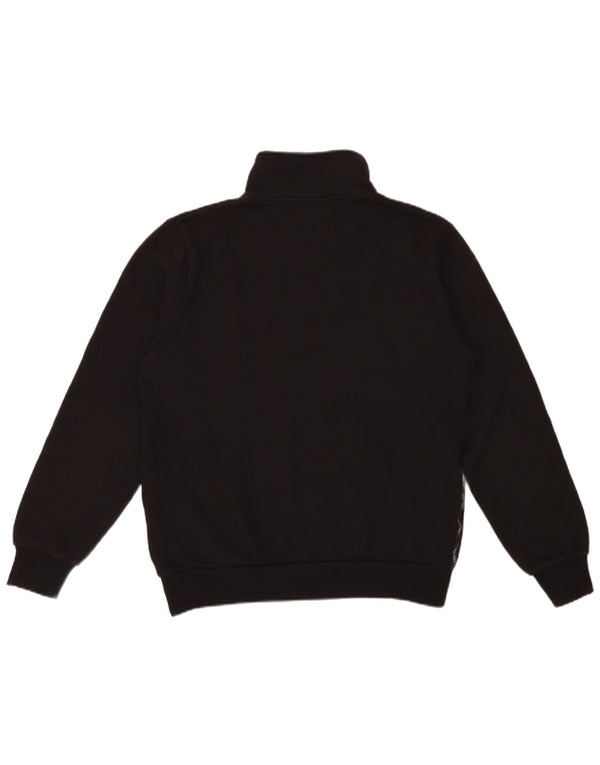 Ellesse Womens Zip Neck Sweatshirt Jumper UK 16 Large Black Colourblock