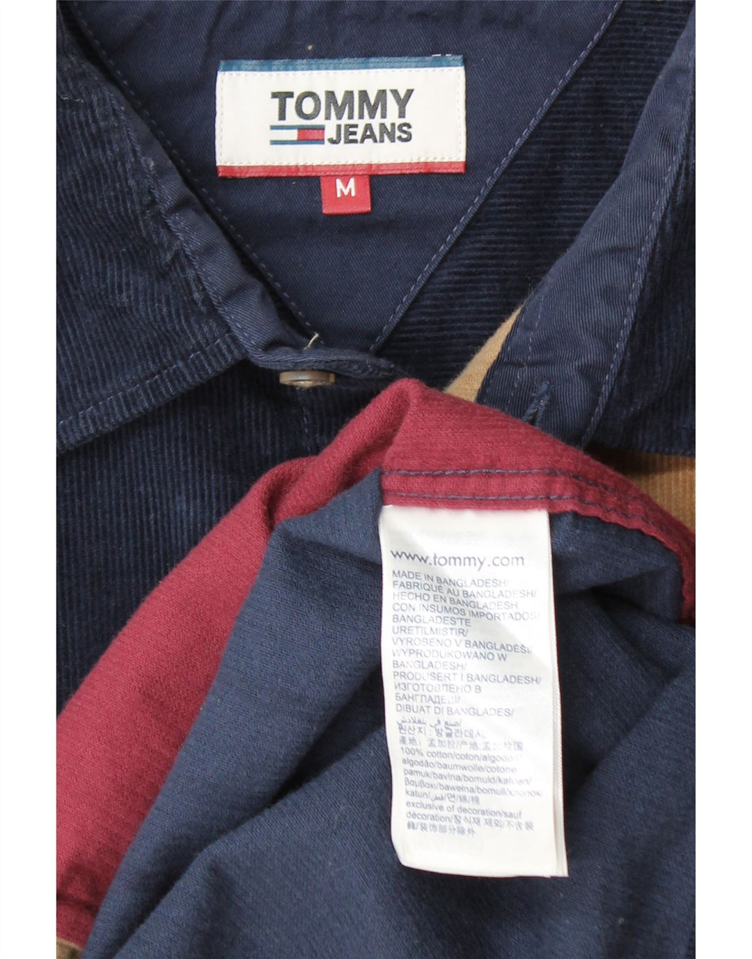 TOMMY HILFIGER Herre fløjlsskjorte Medium Flerfarvet Colourblock Bomuld