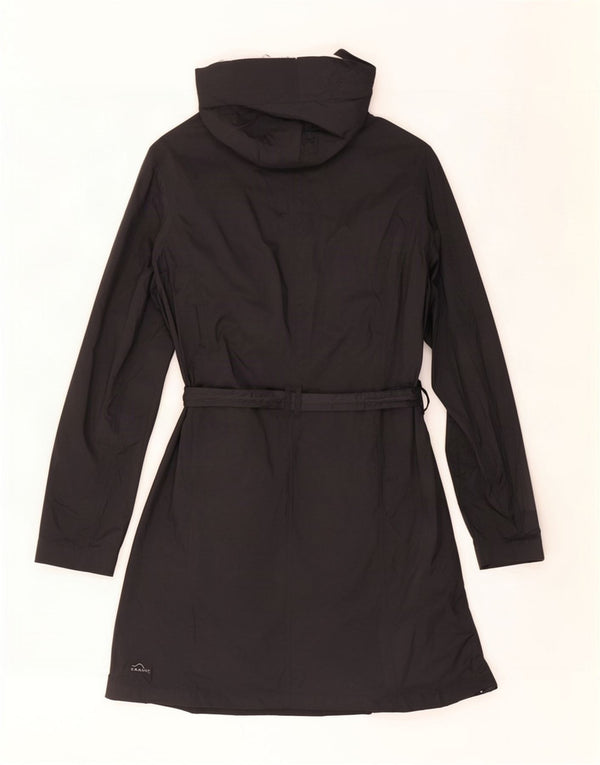 Eddie Bauer Dame Regnfrakke med hætte UK 16 Stor sort nylon
