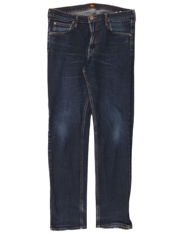 Lee Mens Daren Zip Fly Slim Jeans W34 L34 Marineblå Bomuld