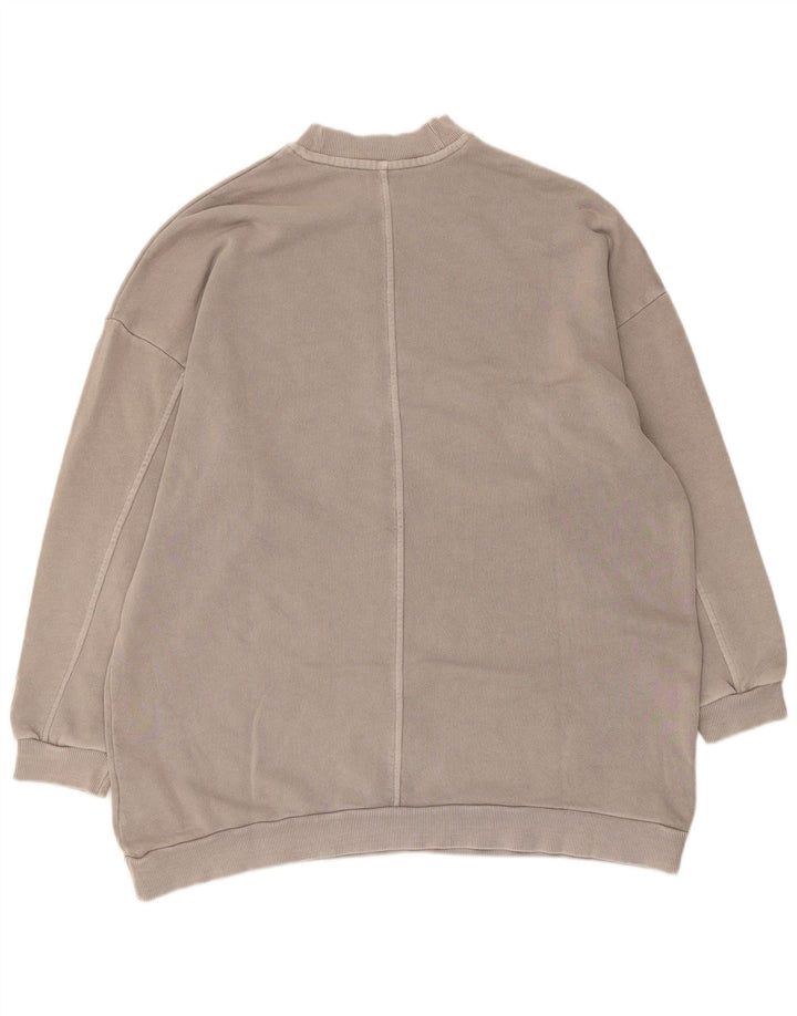 Reebok Dame Oversized Sweatshirt Jumper UK 12/14 Medium Grey