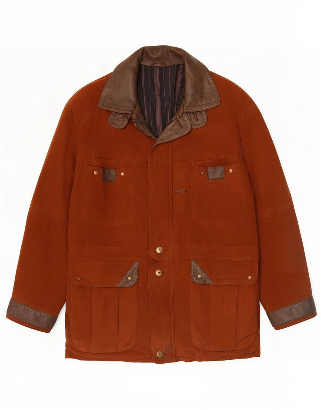 Maddox Herre Ruskind Utility Jacket IT 52 XL Brun Colourblock
