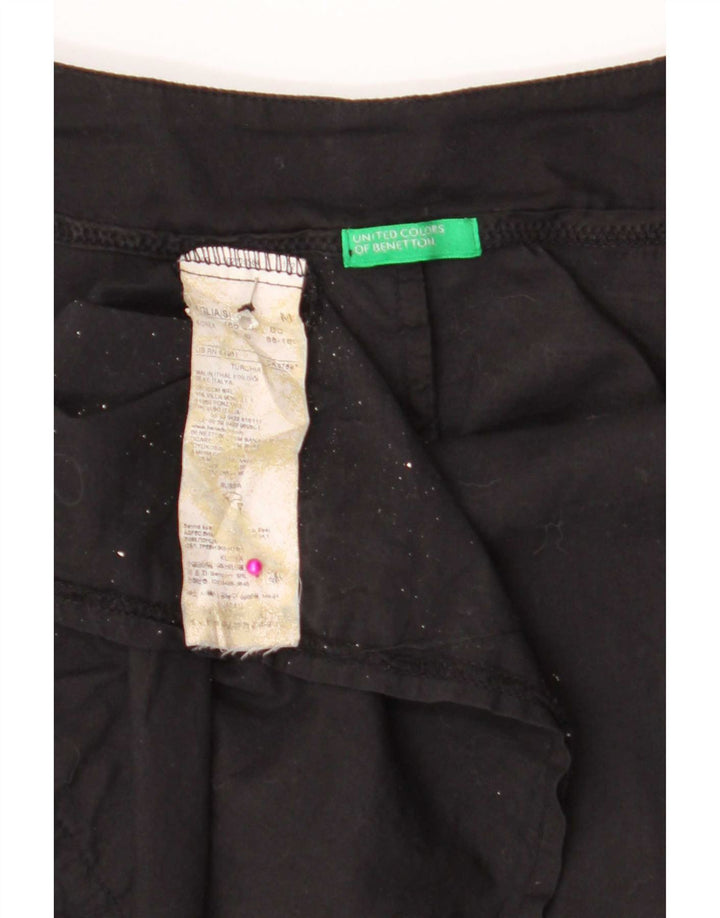 Benetton Dame 3/4 ærmet bluse Top UK 14 Medium Sort