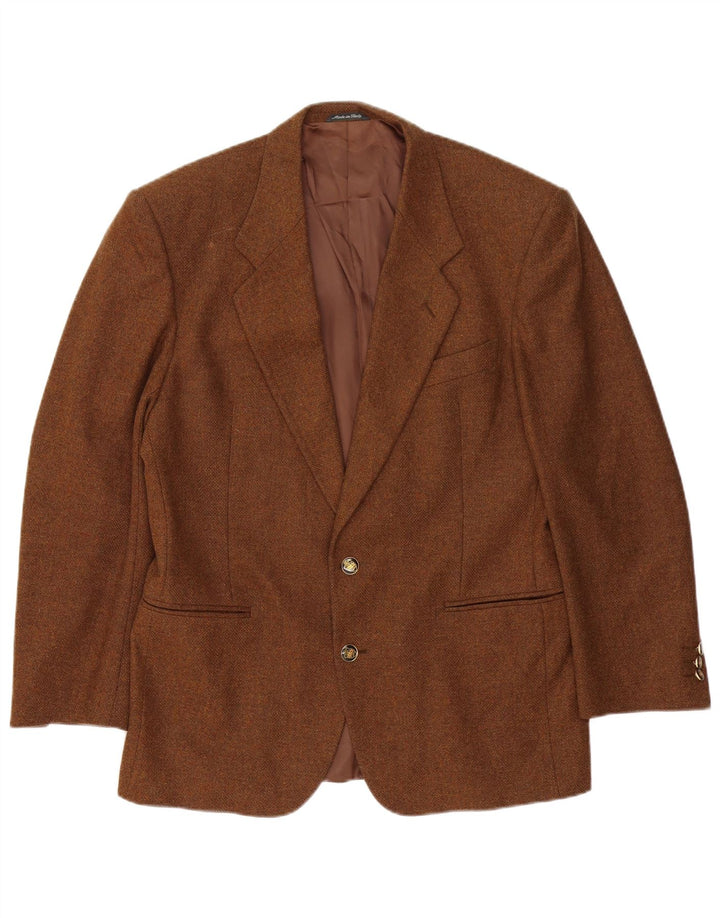 Ferre Herre 2-knaps blazerjakke IT 50 Large Brown Flecked Wool