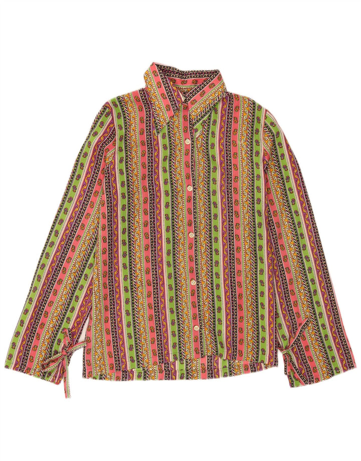 Vintage dameskjorte bluse UK 12 Medium Multicolored Floral