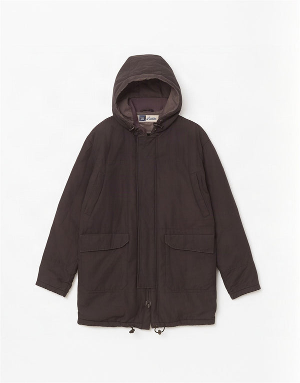 Asics Herre Hooded Parka Jacket UK 40 Large Black