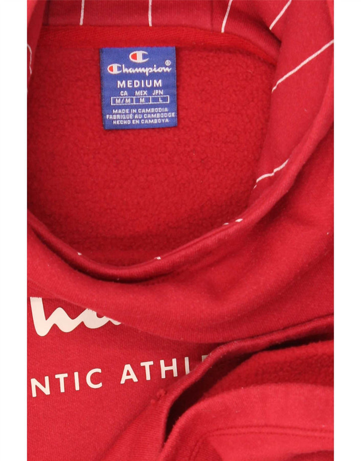 Champion Womens Crop Graphic Sweatshirt Jumper UK 14 Medium Red