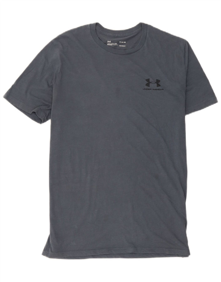 Under Armour Herre Heat Gear T-Shirt Top Medium Navy Blue