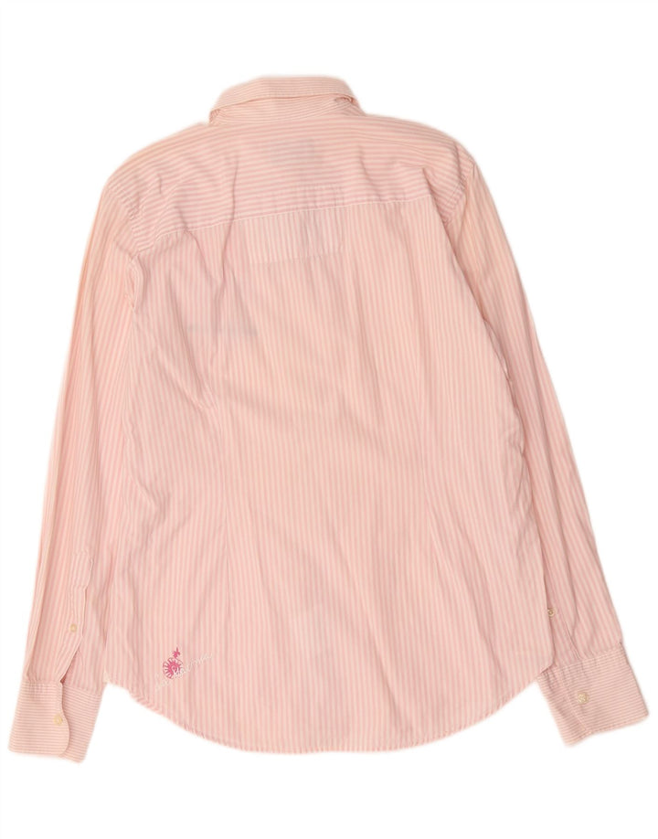 La Martina Herre grafisk skjorte stor pink nålestribe