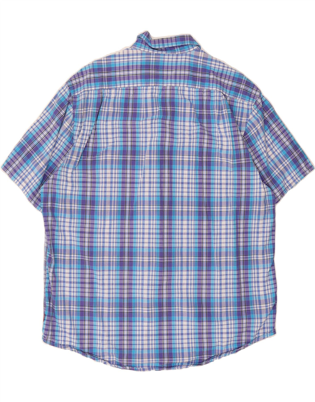 IZOD Mens Short Sleeve Shirt Large Blue Check Cotton Vintage Izod and Second-Hand Izod from Messina Hembry 