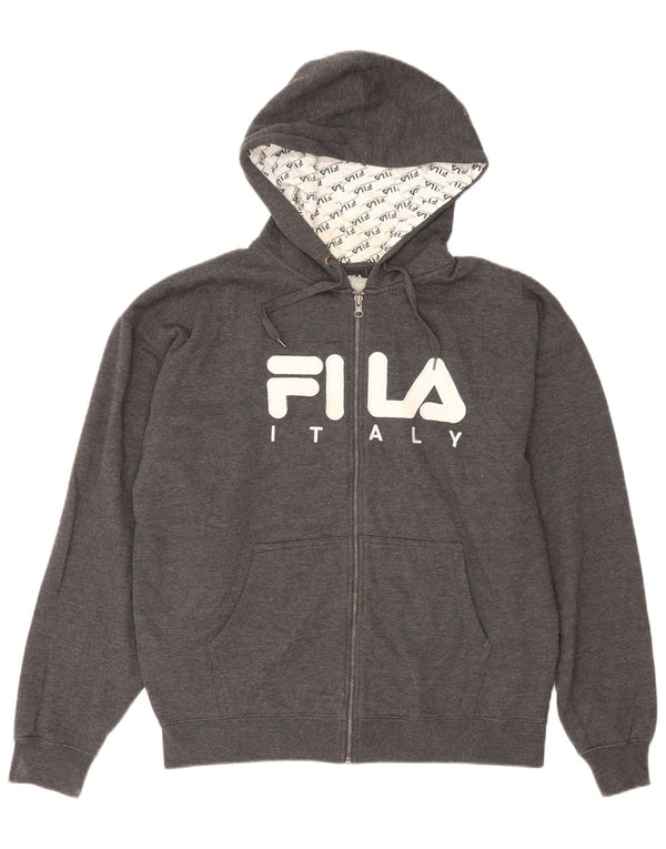 Fila Herre Italia Hættetrøje Sweater med lynlås Stor Grå Bomuld