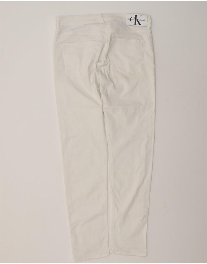 Calvin Klein Dame Slim Jeans W34 L32 Hvid Bomuld