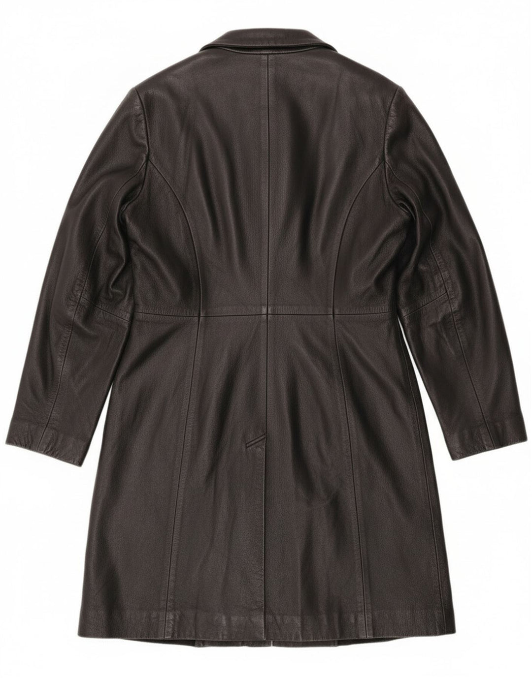 Vintage læderoverfrakke til kvinder UK 12 Medium sort læder