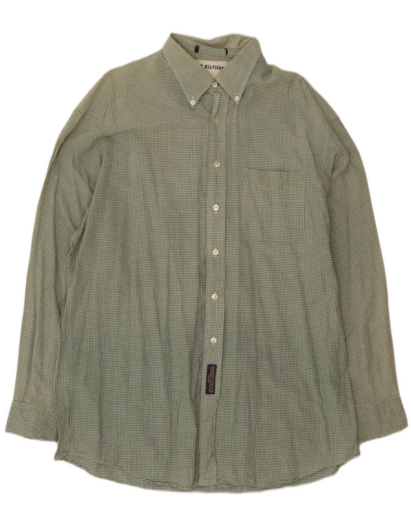 Tommy Hilfiger Herre Flanellskjorte XL Grøn Gingham