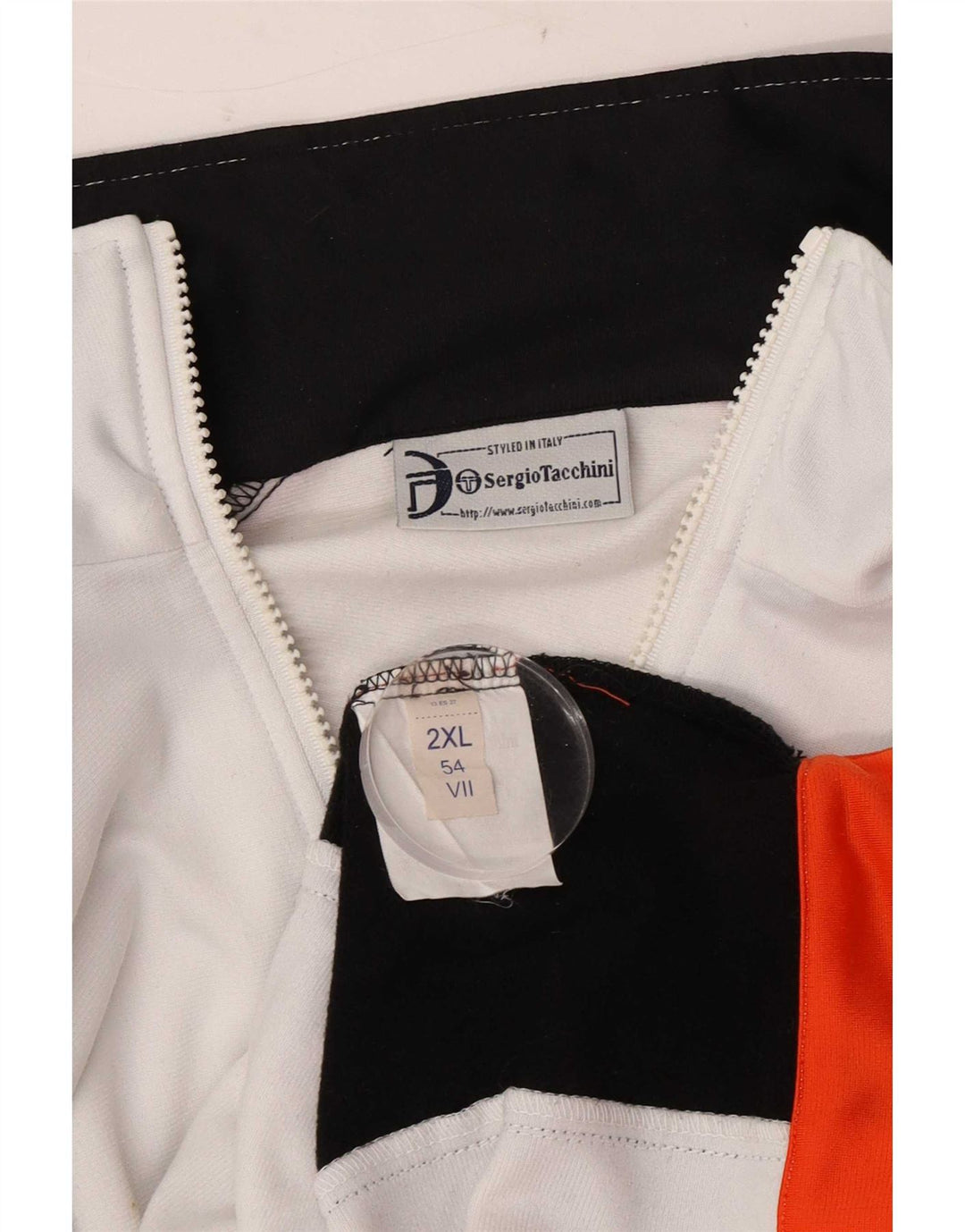 Sergio Tacchini Herre træningsdragt Top jakke 2XL Hvid Colourblock Polyester