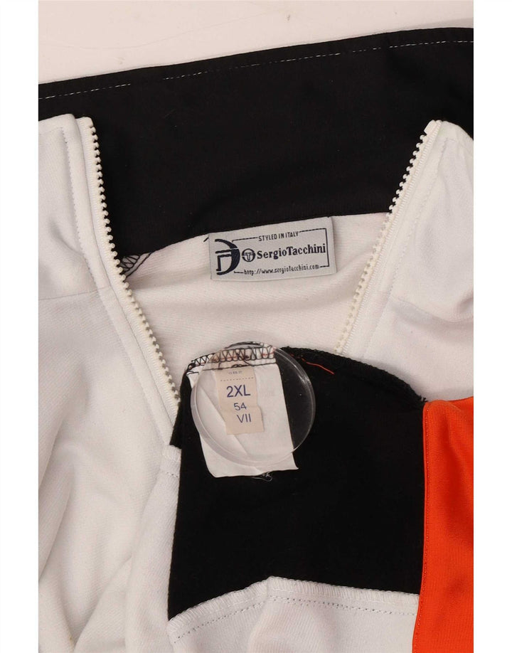 Sergio Tacchini Herre træningsdragt Top jakke 2XL Hvid Colourblock Polyester