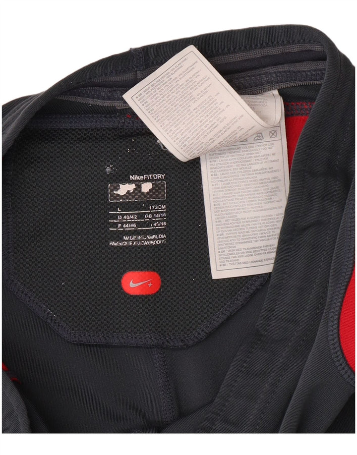 NIKE Bermuda sportsshorts til kvinder UK 14/16, stor grå farveblok