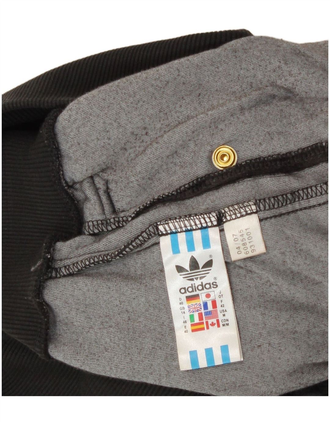 Adidas Dame Velour Træningsdragt Bukser UK 14 Stor Grå Bomuld