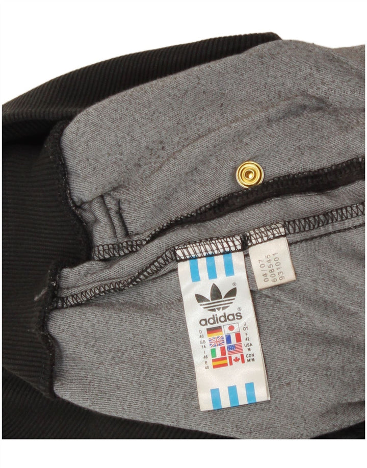 Adidas Dame Velour Træningsdragt Bukser UK 14 Stor Grå Bomuld