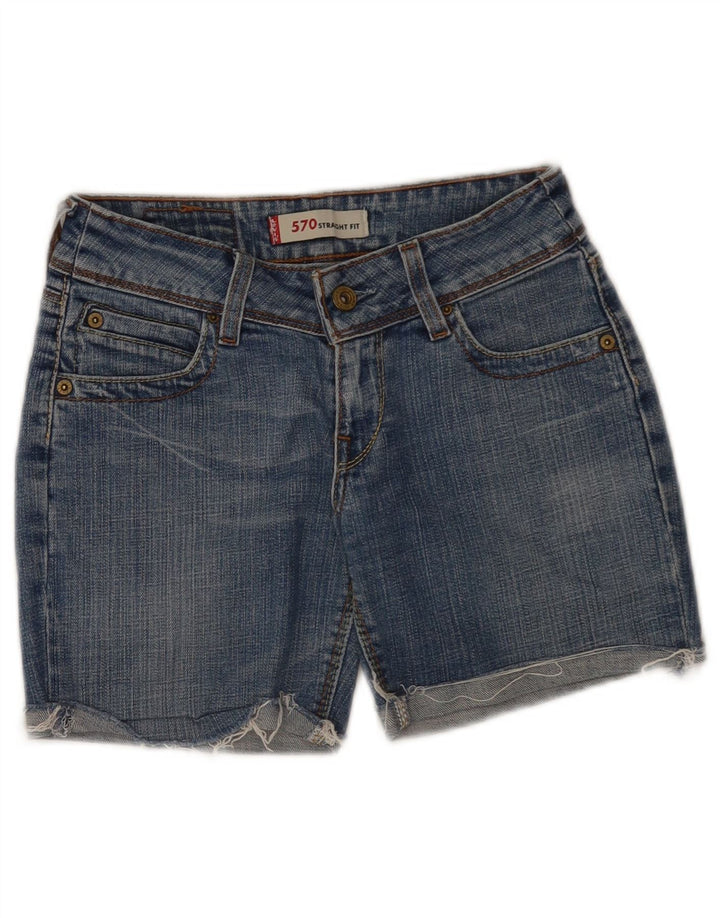 Levi's Womens 570 denimshorts W26 Små blå bomuld