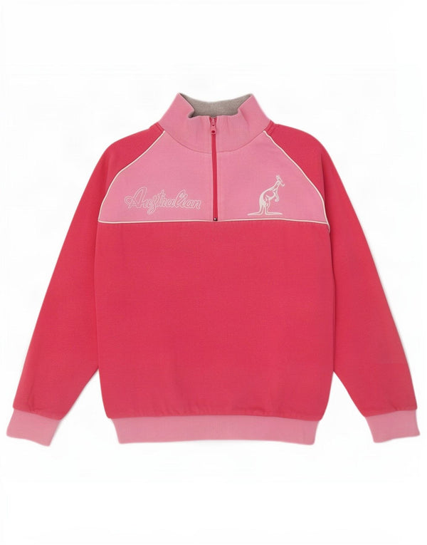 AUSTRALIAN L'ALPINA Dame Grafisk Sweatshirt Jumper UK 14 Large Pink