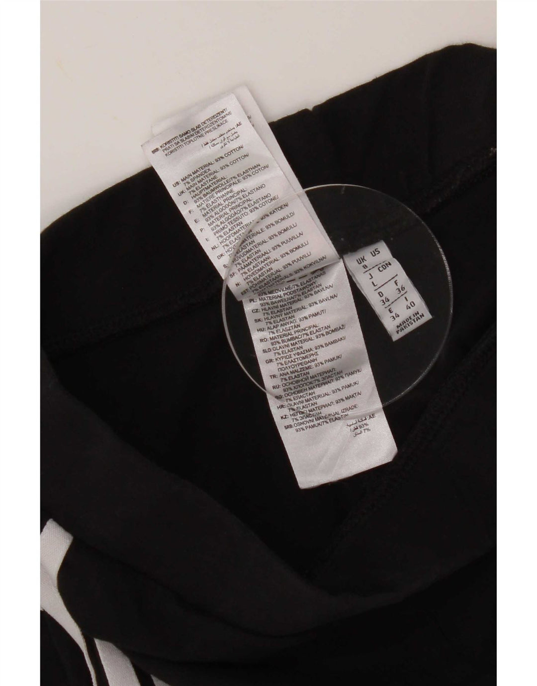 Adidas Dame Leggings UK 8 Small Black Bomuld