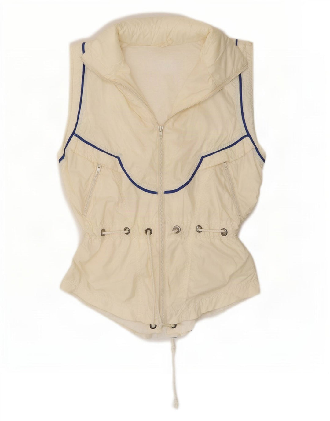 Sportalm Womens Grafisk Gilet EU 36 Small Off White Colourblock Polyamid