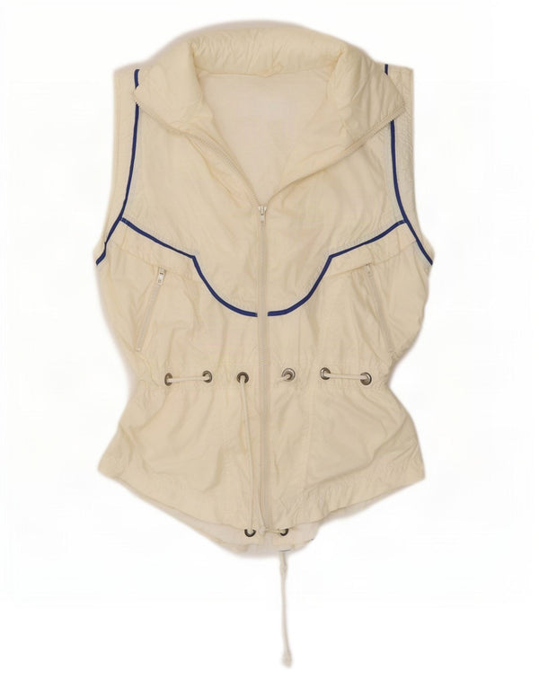 Sportalm Womens Grafisk Gilet EU 36 Small Off White Colourblock Polyamid