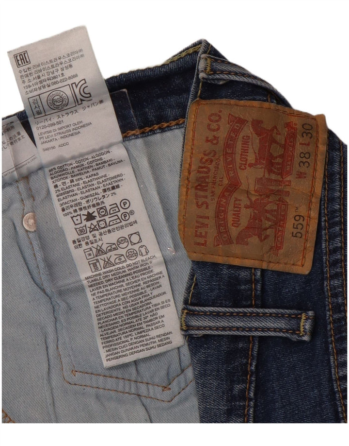 LEVI'S Herre 559 Denim Shorts W38 XL Blå Bomuld
