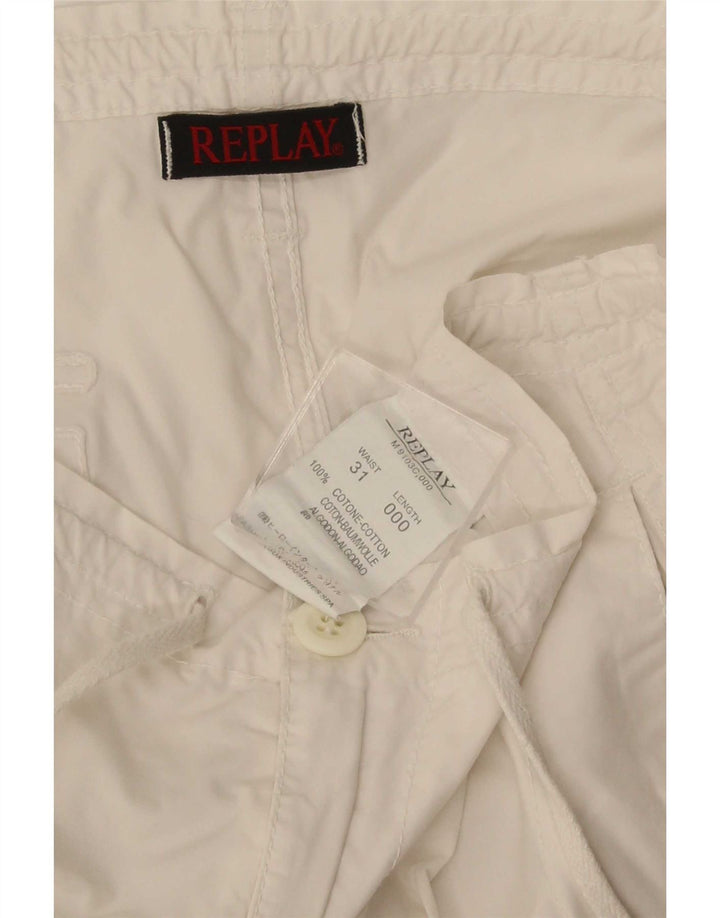 Replay Herre Bermuda Shorts W31 Medium White Bomuld