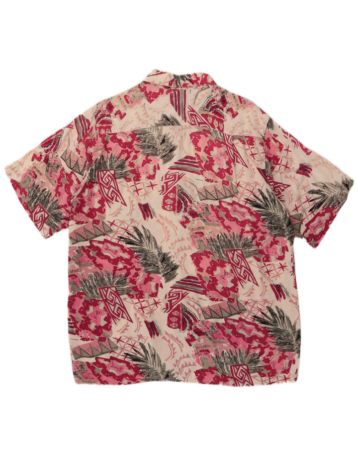 Day-X Kortærmet Herreskjorte Størrelse 41/42 Large Pink Patchwork Viscose