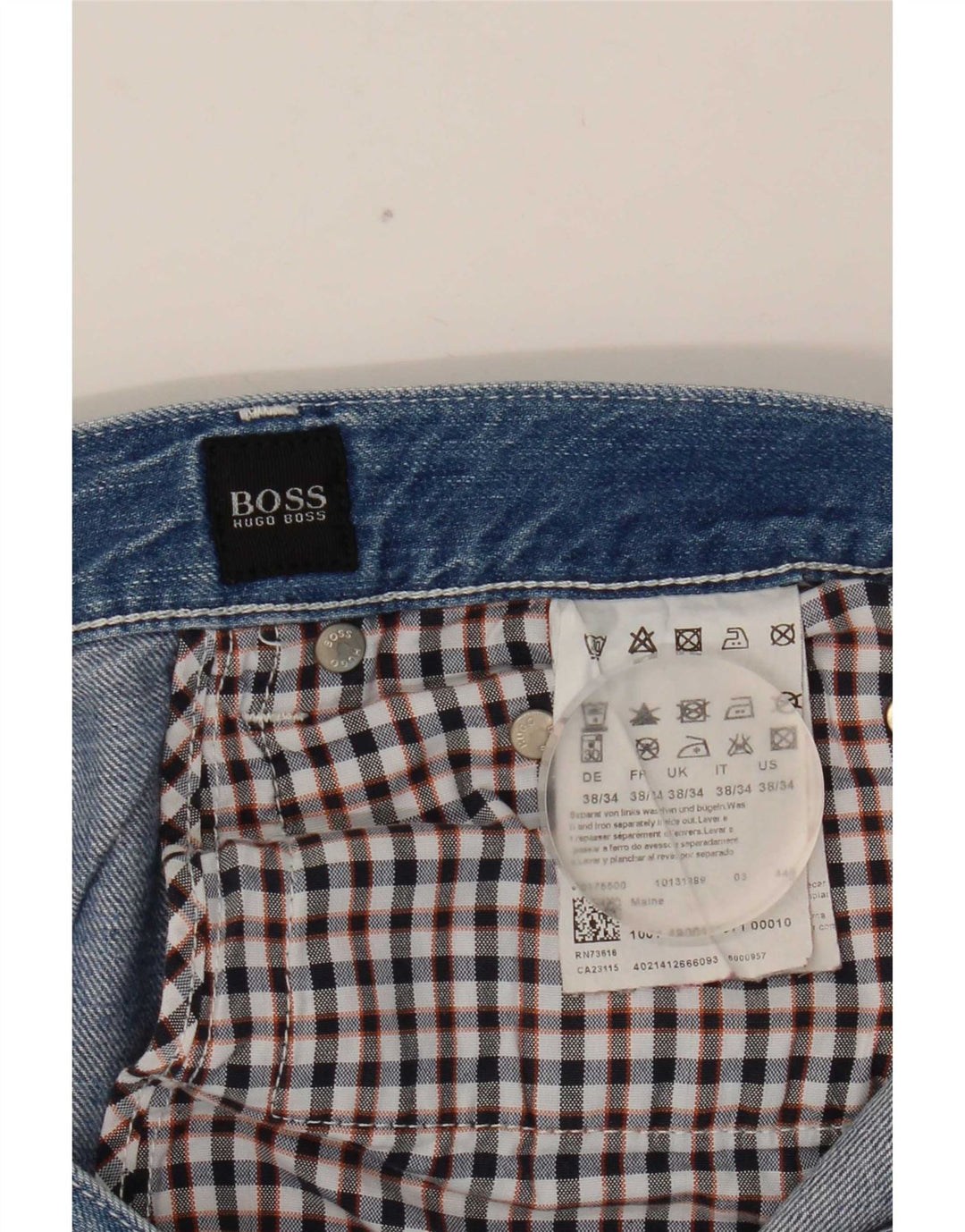 Hugo Boss Straight Jeans til mænd W38 L34 Blå Bomuld