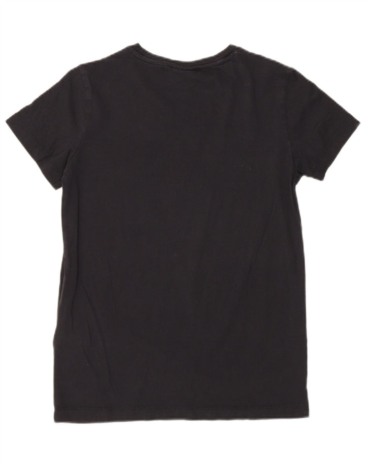 Champion Dame Grafisk T-Shirt Top UK 10 Lille Sort
