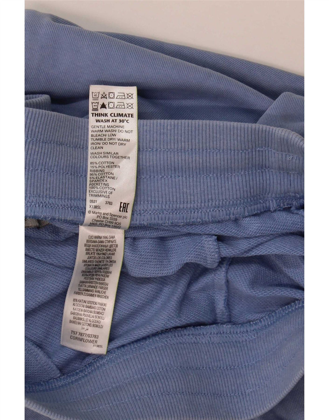 Marks & Spencer Træningsdragt til kvinder Joggers UK 12 Medium Blue Cotton