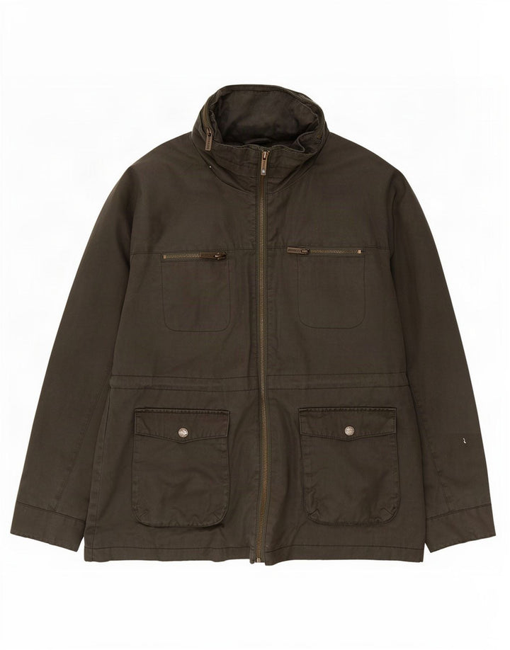 Fat Face kvinders vokset bomuldsjakke UK 14 Medium Khaki