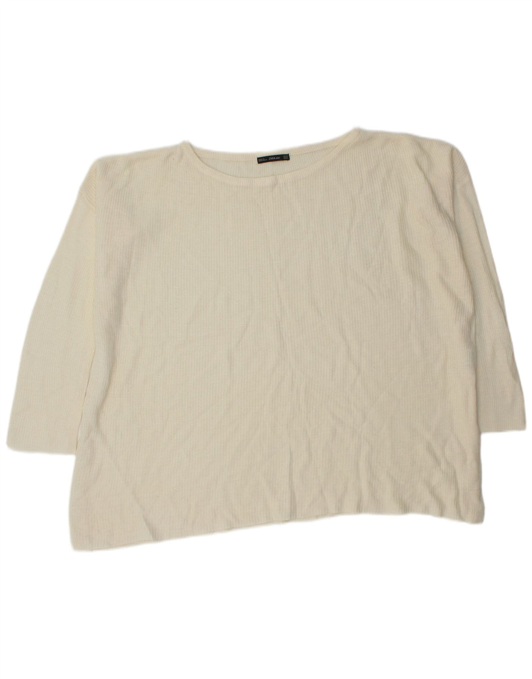 Zara Dame Oversized Boat Neck Jumper Sweater UK 14 Medium Off White