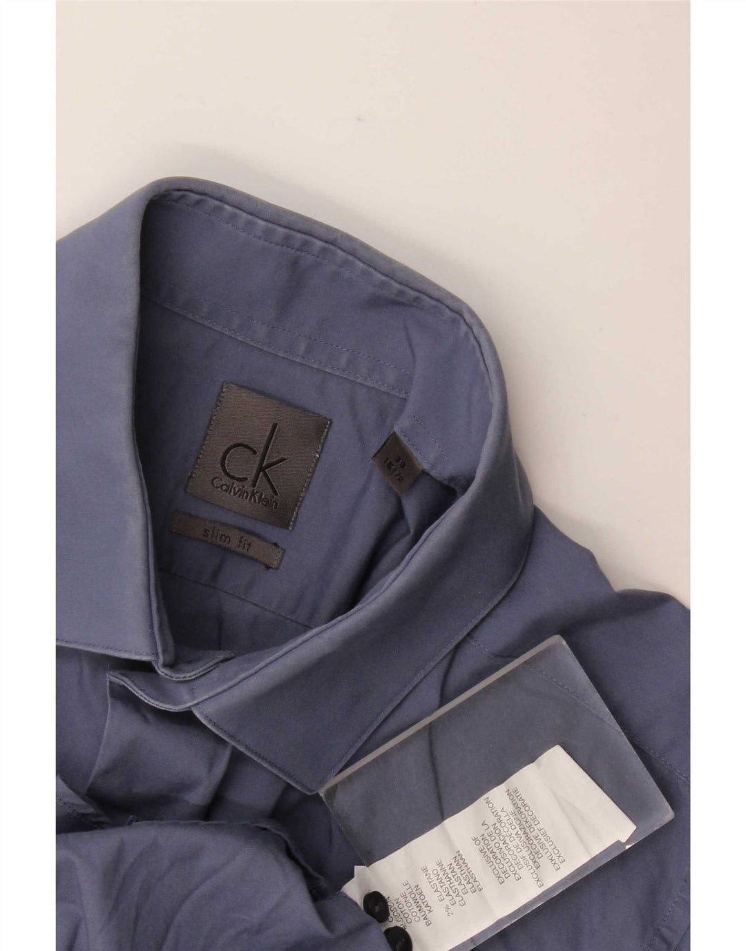 Calvin Klein Herre Slim Fit Skjorte Størrelse 39 15 1/2 Medium Blue Cotton