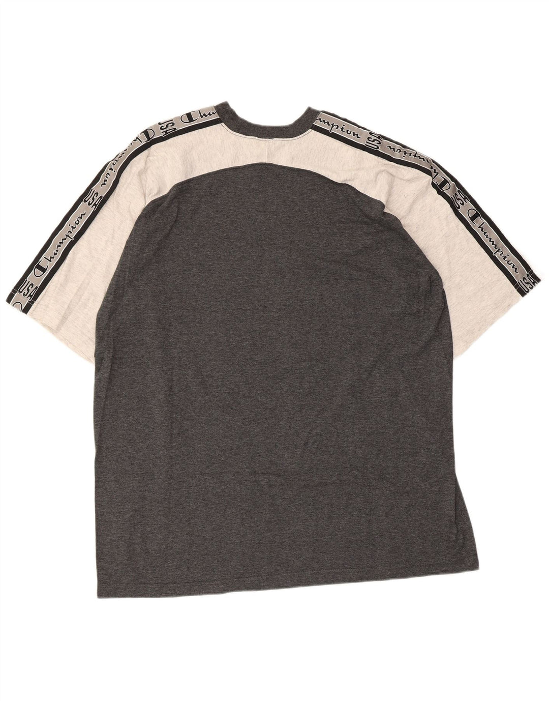 Champion Herre Grafisk T-Shirt Top Stor Grå Colourblock