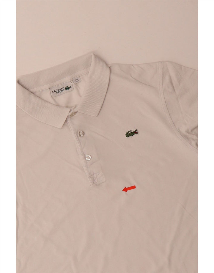 LACOSTE Mens Polo Shirt Size 6 XL White Cotton